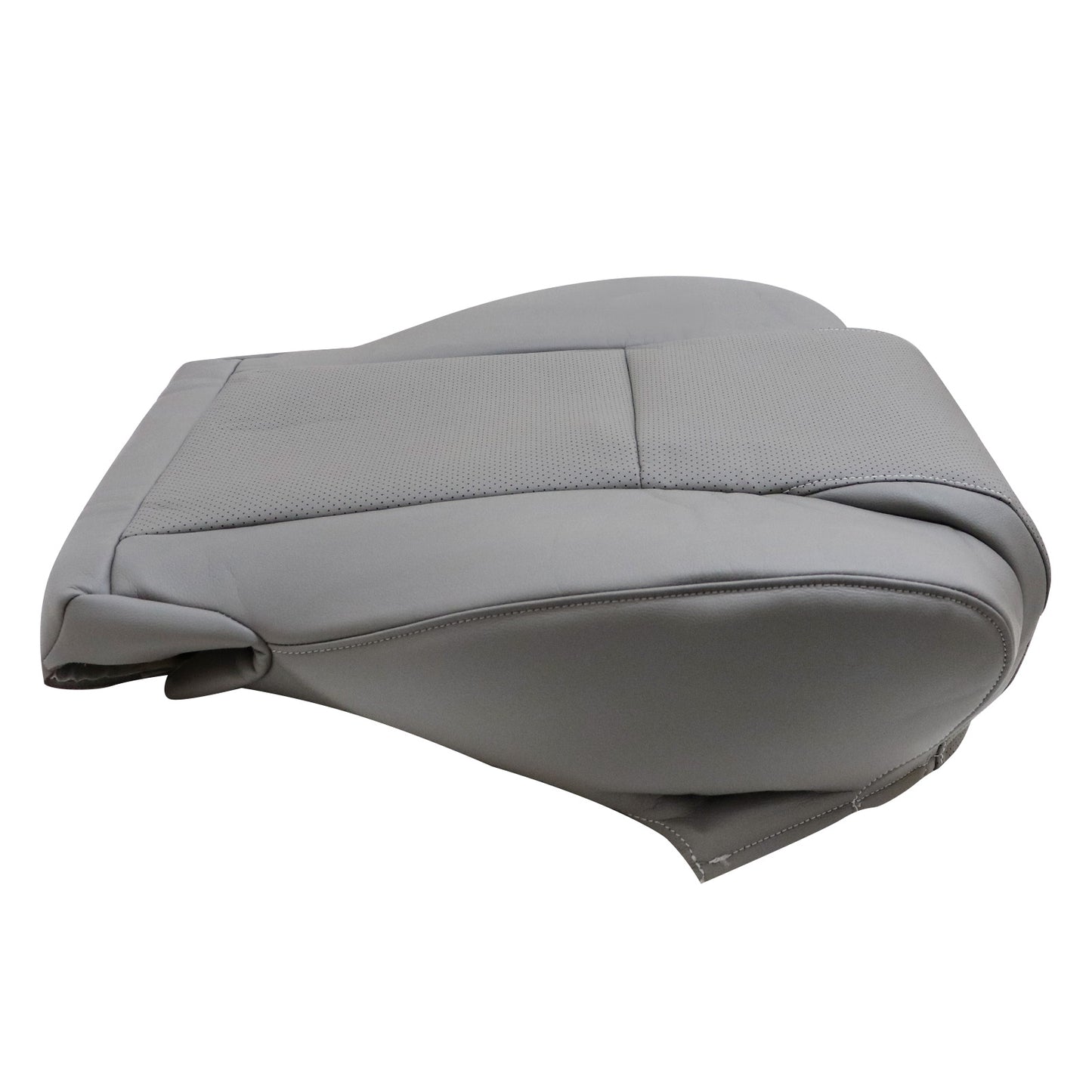 For 2007 to 2013 Toyota Sequoia Tundra Driver & Passenger Bottom Perforated Leather Seat Cover Gray