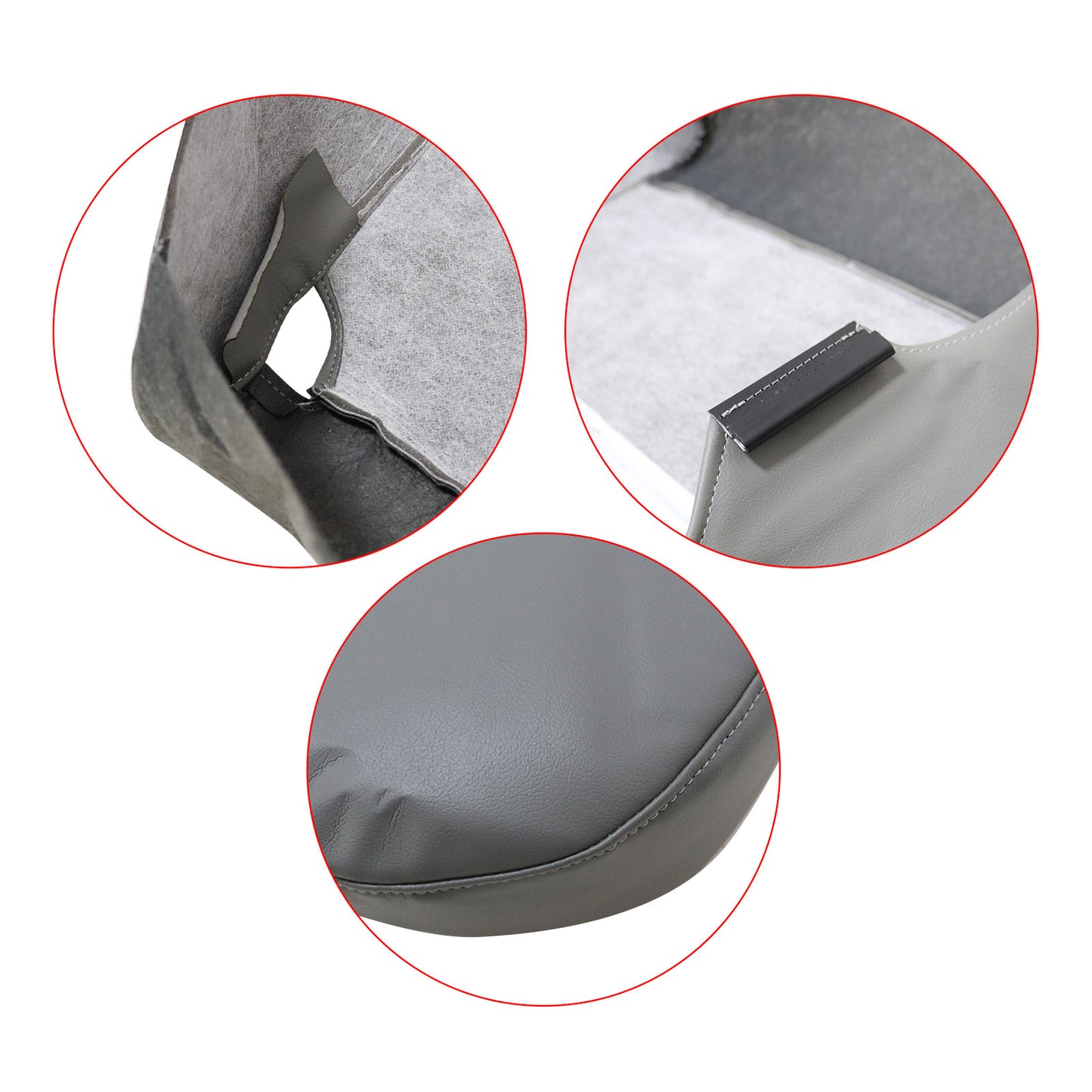 For 2001-2007 Ford F250 F350 F450 Driver-Passenger Bottom-Top Seat Cover Gray