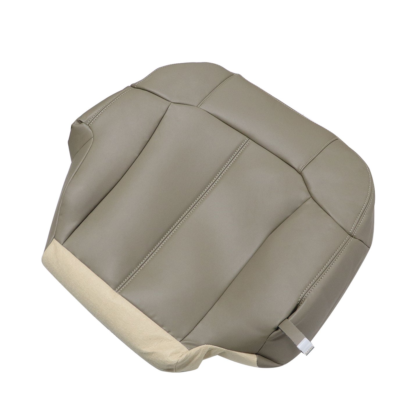 For 1999-2002 Chevrolet Silverado GMC Sierra Front Driver & Passenger Bottom Leather Seat Cover Med Tan