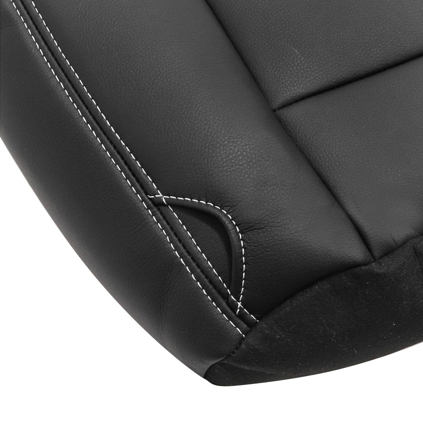 For 2008-2010 Ford F250 F350 Super Duty Lariat XL Driver & Passenger Bottom & Top Leather Seat Cover Black