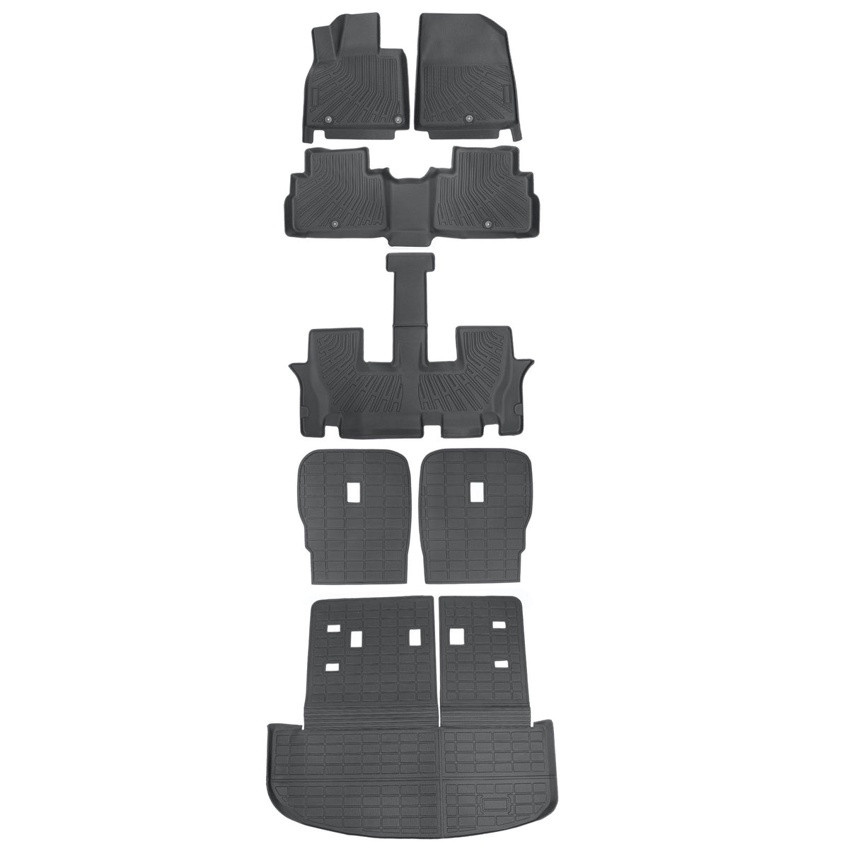 3D Floor & Backrest & Trunk Cargo Mats Liner For 2020-2025 Kia Telluride TPE New