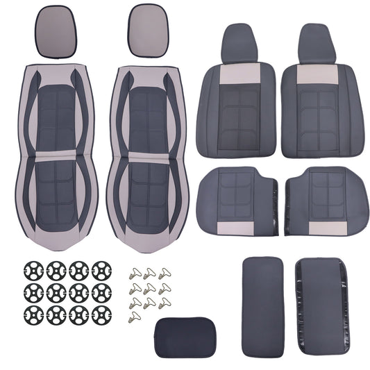 Full Set PU Leather Car Seat Cover Front Rear 5-Seat Protector For Toyota Camry
