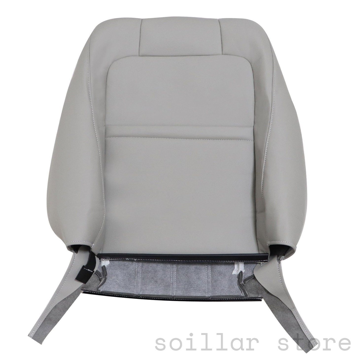 4PCS For 2005 2006 2007 2008 2009 2010 Chrysler 300C Front Both Side Driver & Passenger Bottom & Top Leather Seat Cover Gray