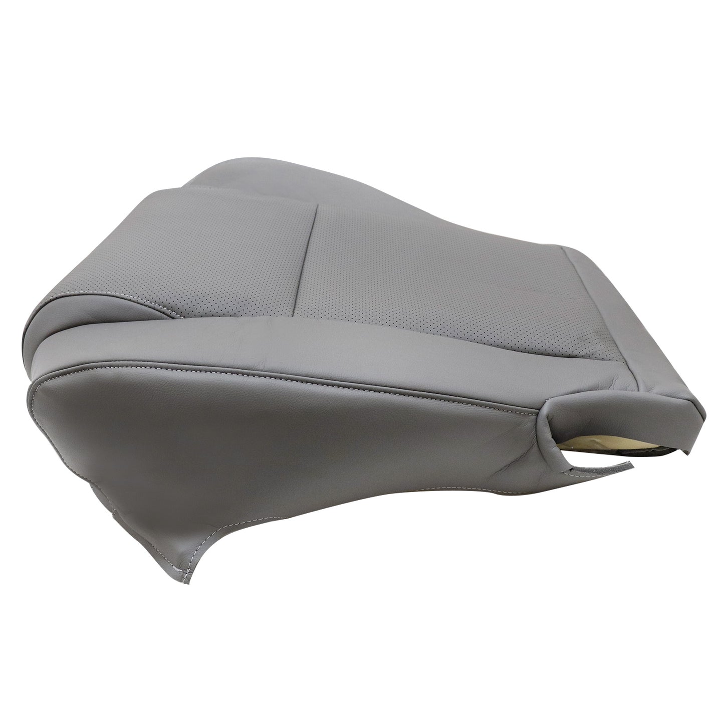 For 2007 to 2013 Toyota Sequoia Tundra Driver & Passenger Bottom Perforated Leather Seat Cover Gray