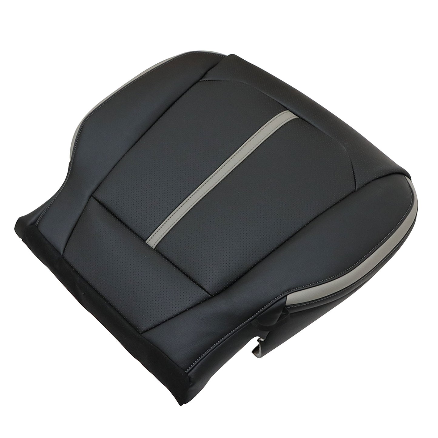 For 2015-2020 Ford F150 F250 F350 Front Driver & Passenger Bottom & Top Leather Seat Cover Black