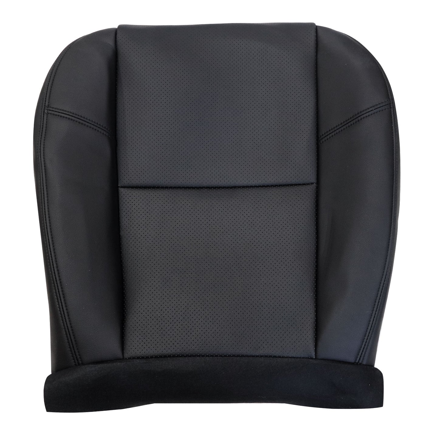 For 2007-2014 Cadillac Escalade Front Driver & Passenger Bottom & Top Perforated Leather Seat Cover Black
