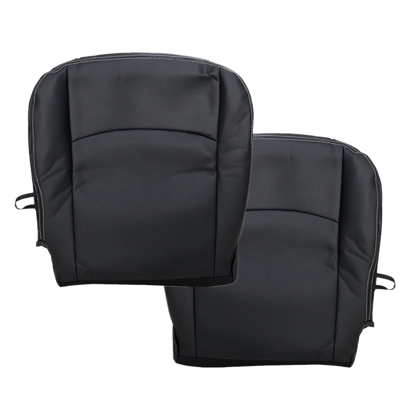 For 2009-2018 Dodge Ram 1500 2500 3500 Replacement Driver & Passenger Bottom & Top Leather Seat Cover Black