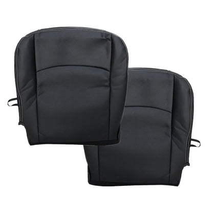 For 2009-2018 Dodge Ram 1500 2500 3500 Replacement Driver & Passenger Bottom & Top Leather Seat Cover Black