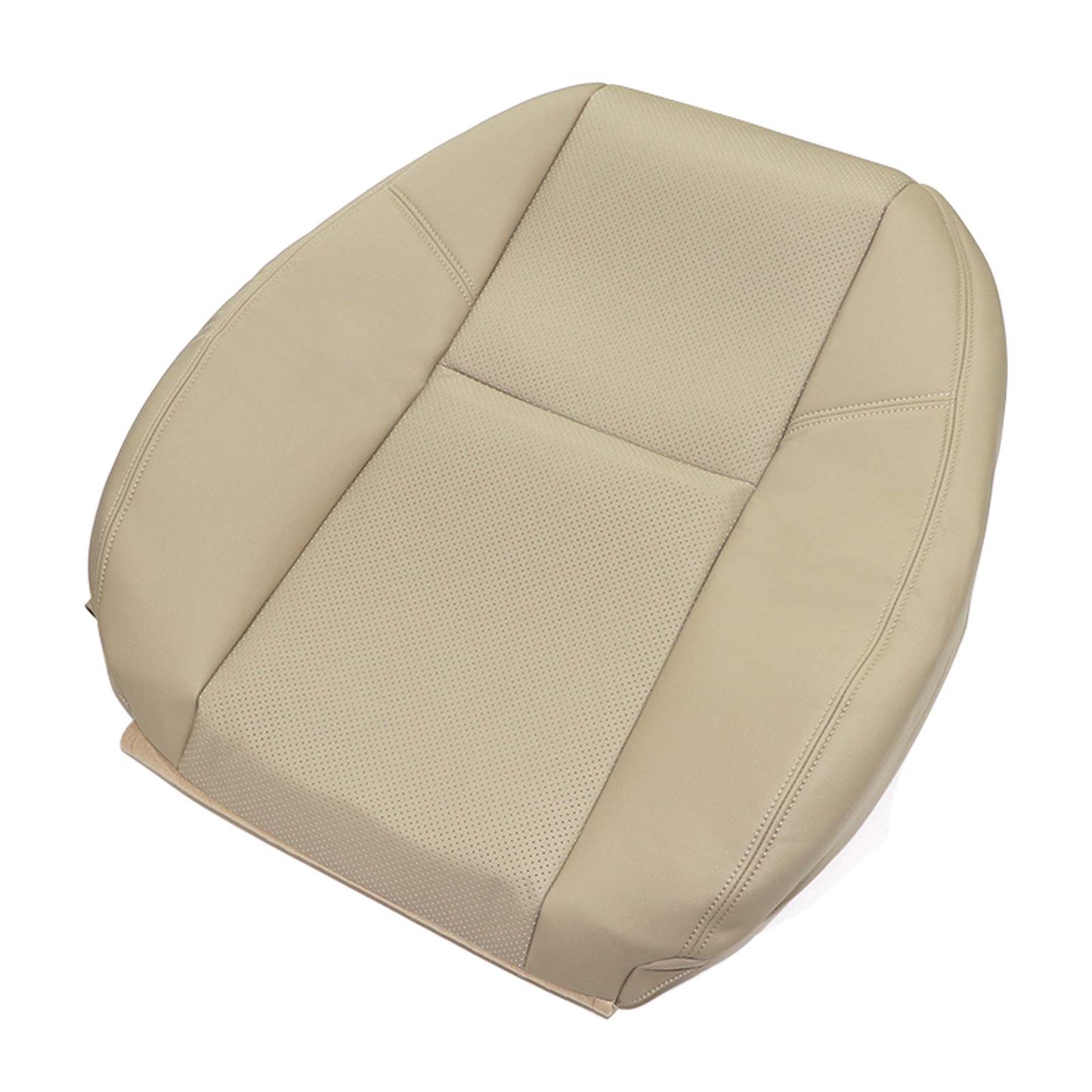 For 2007-2014 Cadillac Escalade Front Driver & Passenger Bottom & Top Perforated Leather Seat Cover Tan