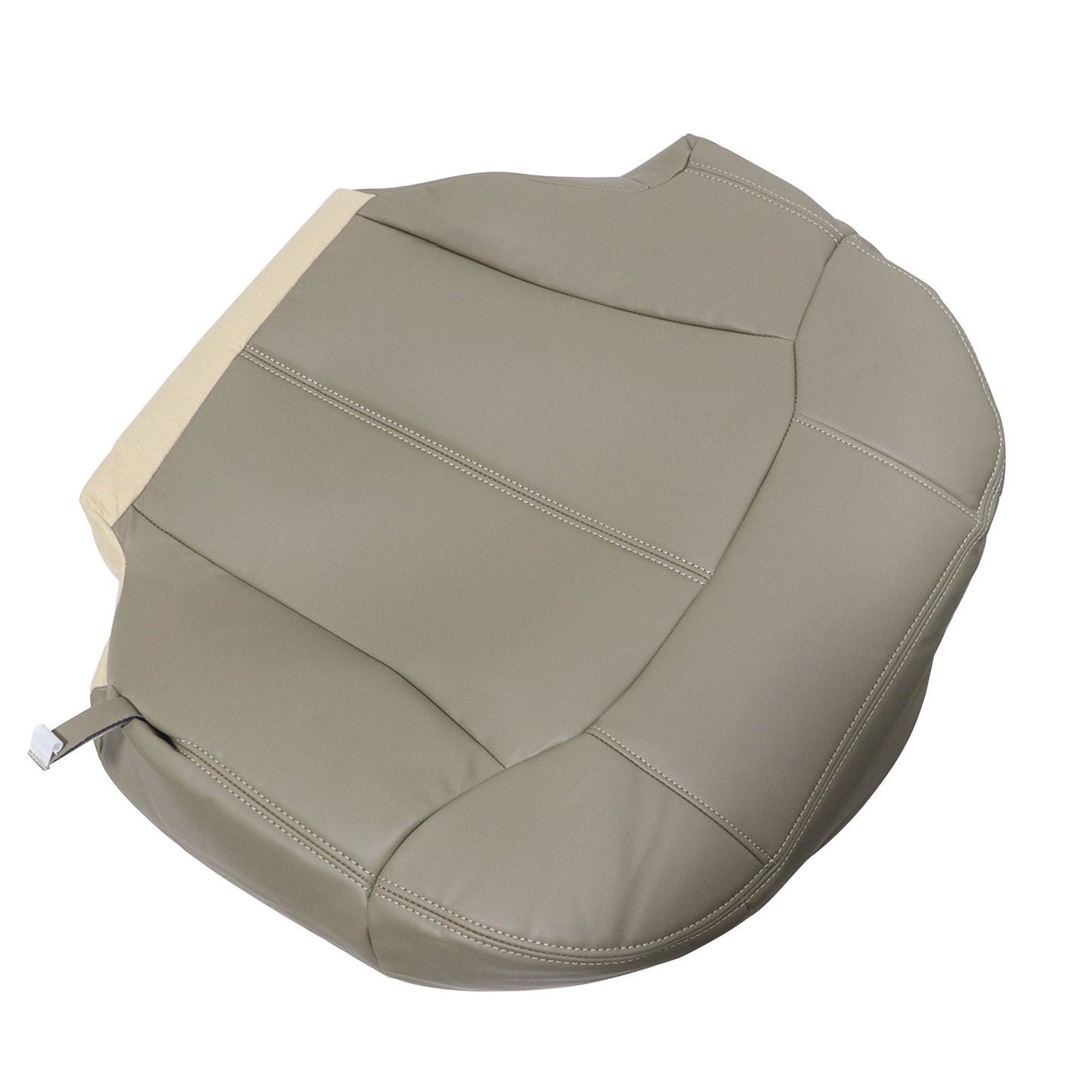 For 1999-2002 Chevrolet Silverado GMC Sierra Front Driver & Passenger Bottom Leather Seat Cover Med Tan
