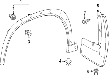 Fits For 2024-2025 Toyota Grand Highlander Left Rear Wheel Arch Opening Moliding