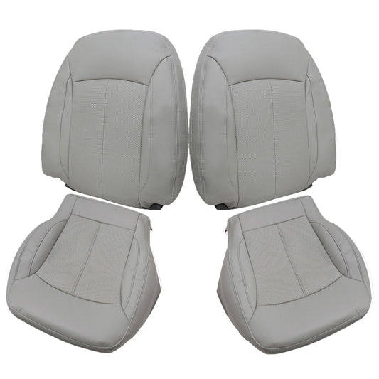 For 2010-2013 Buick LaCrosse Front Driver & Passenger Bottom & Top Leather Seat Cover Titanium Gray