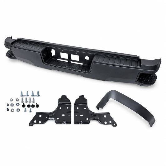 Black Rear Step Bumper Assembly For 2014-2018 Chevy Silverado GMC Sierra 1500