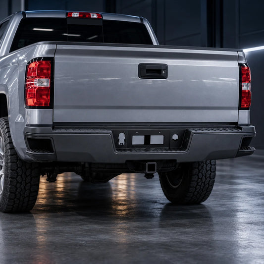 Black Rear Step Bumper Assembly For 2014-2018 Chevy Silverado GMC Sierra 1500