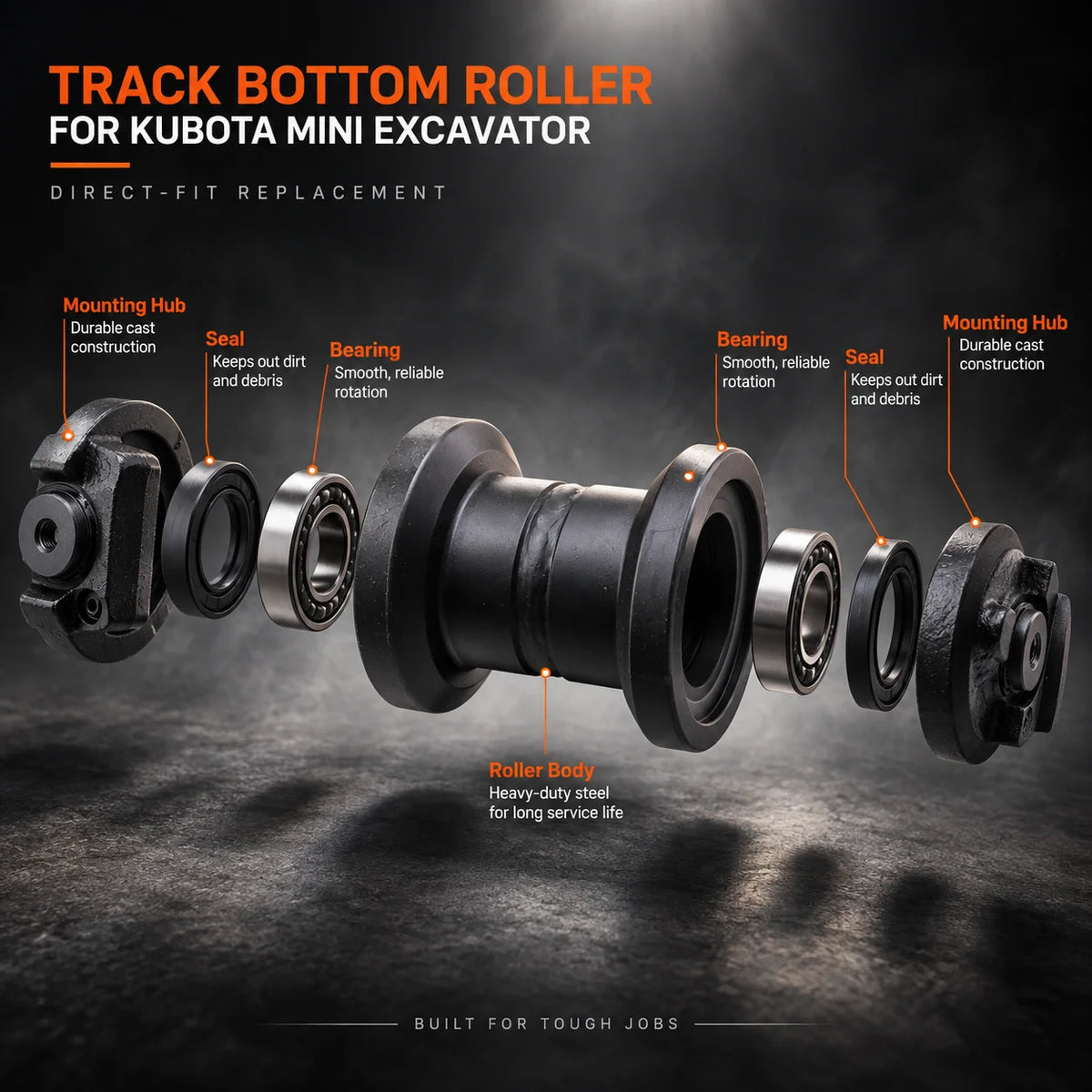 Bottom Roller For Kubota KX71-3S KX91-3 KX91-3S U25 U25S U30-3 U35