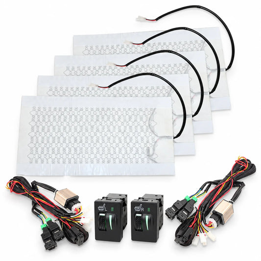 Carbon Car Seat Heater Kit with Square Switch 12V Universal For Trucks SUV