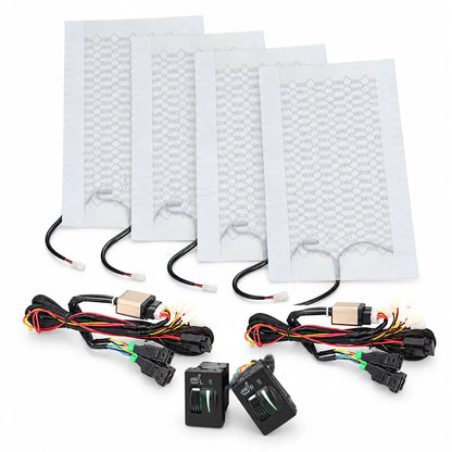 Carbon Car Seat Heater Kit with Square Switch 12V Universal For Trucks SUV