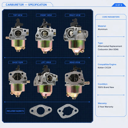 Carburetor Kit for Kohler CV224 Engine Lawn Mower