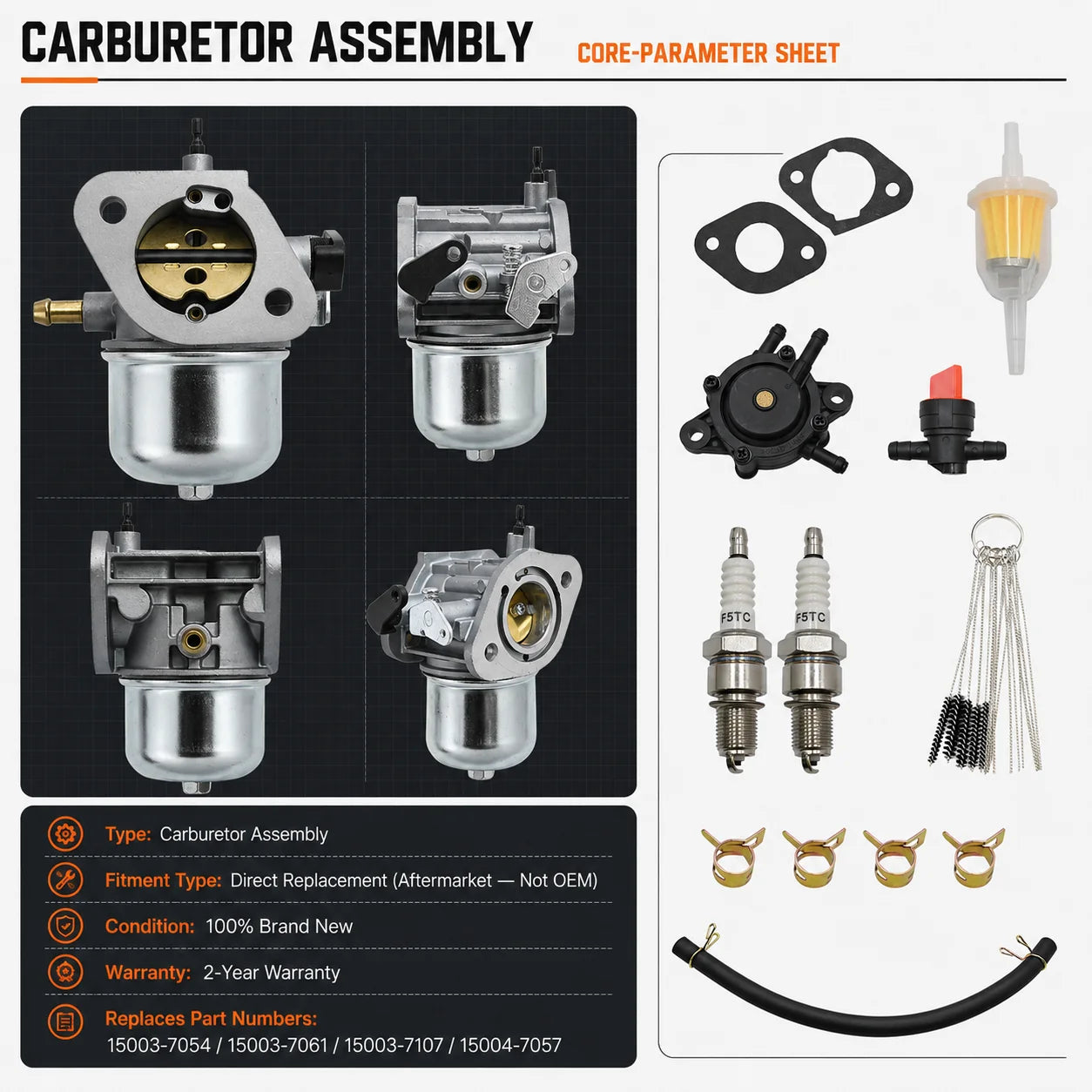 Carburetor for Kawasaki FH430V FH381V FH541V FS481V Engines 15003-7061