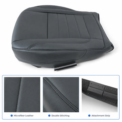 Charcoal Black Leather Driver Bottom Replacement Seat Cover for 2013-2016 Ford Escape