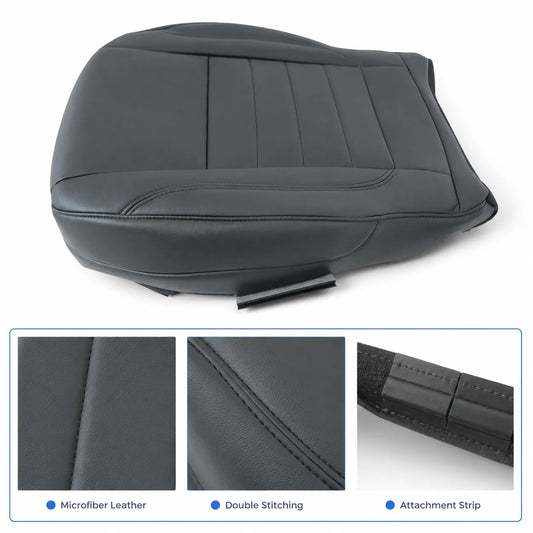 Charcoal Black Leather Driver Bottom Replacement Seat Cover for 2013-2016 Ford Escape