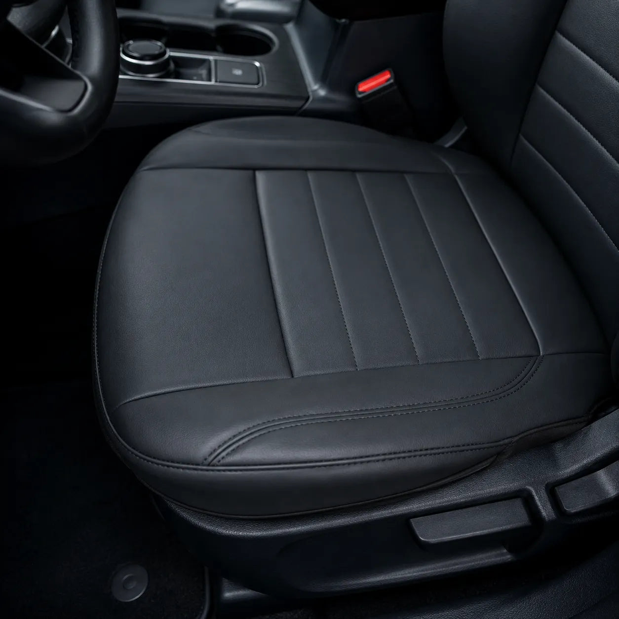 Charcoal Black Leather Driver Bottom Replacement Seat Cover for 2013-2016 Ford Escape