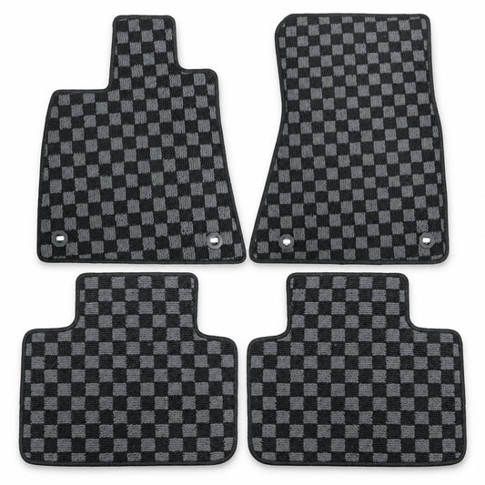 Checkered Flag Carpet Floor Mats For 2014-2025 Lexus IS250 IS300 IS350 IS200T