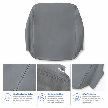 For Dodge Ram 2002-2008 Real Leather Center Console Lid Armrest Cover Gray