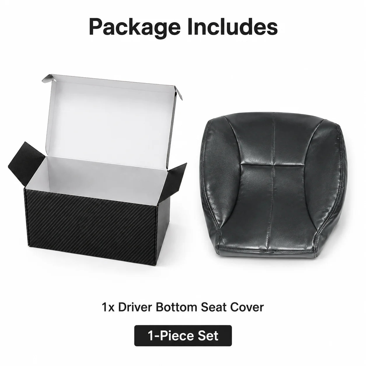 Driver & Passenger Bottom & Top Leather Seat Cover Dark Gray For 1998-2002 Dodge Ram