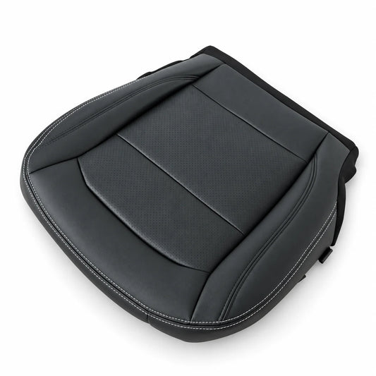 Driver Bottom Leather Seat Cover Black PERF For 2016-2019 Ford Explorer V6 V8