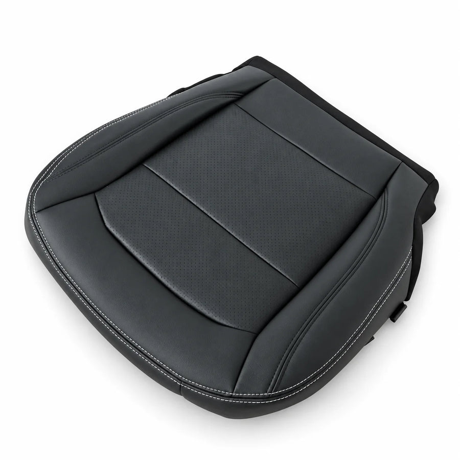 Driver Bottom Leather Seat Cover Black PERF For 2016-2019 Ford Explorer V6 V8