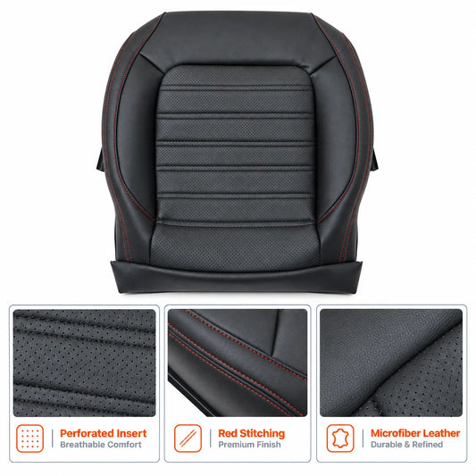 Driver Bottom PERF Leather Seat Cover Black For 2011-2018 Volkswagen Jetta GLI