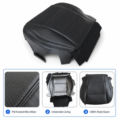 Driver Bottom Perforated Leather Seat Cover Black For 2015-2019 Subaru Outback