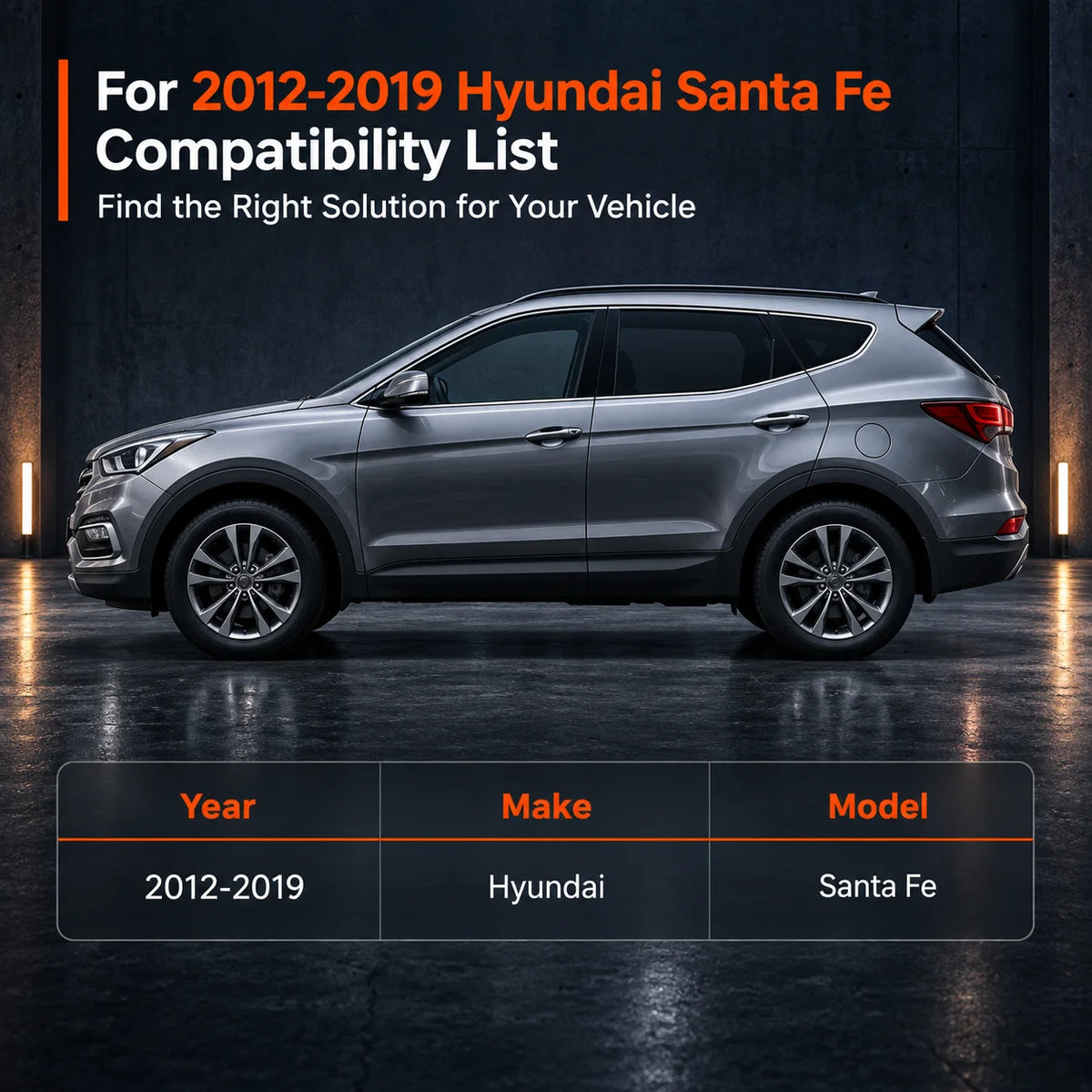Driver Bottom Perforated Leather Seat Cover For 2012-2019 Hyundai Santa Fe