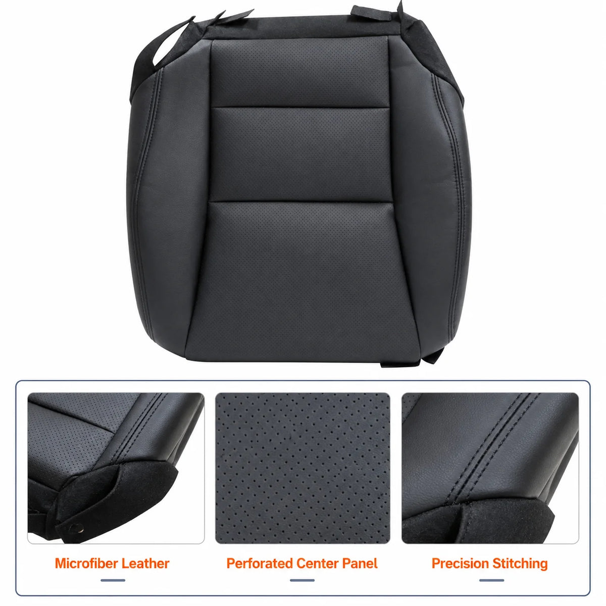 Driver Bottom Replacement Perforated Seat Cover Black For 2013-2017 Honda Accord