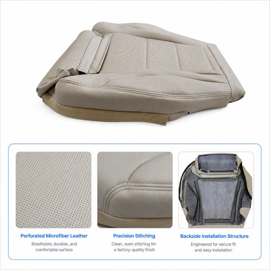 Driver Bottom Seat Cover Light Tan for 2015-2021 Mercedes Benz W205 C300 GLC300