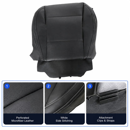 Driver Leather Perforated Bottom Seat Cover Black For 2015-2017 Subaru Legacy