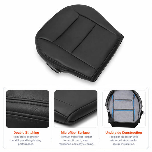 Driver Lower Black Leather Seat Cover For 2014-2015 Mercedes Benz CLA 250