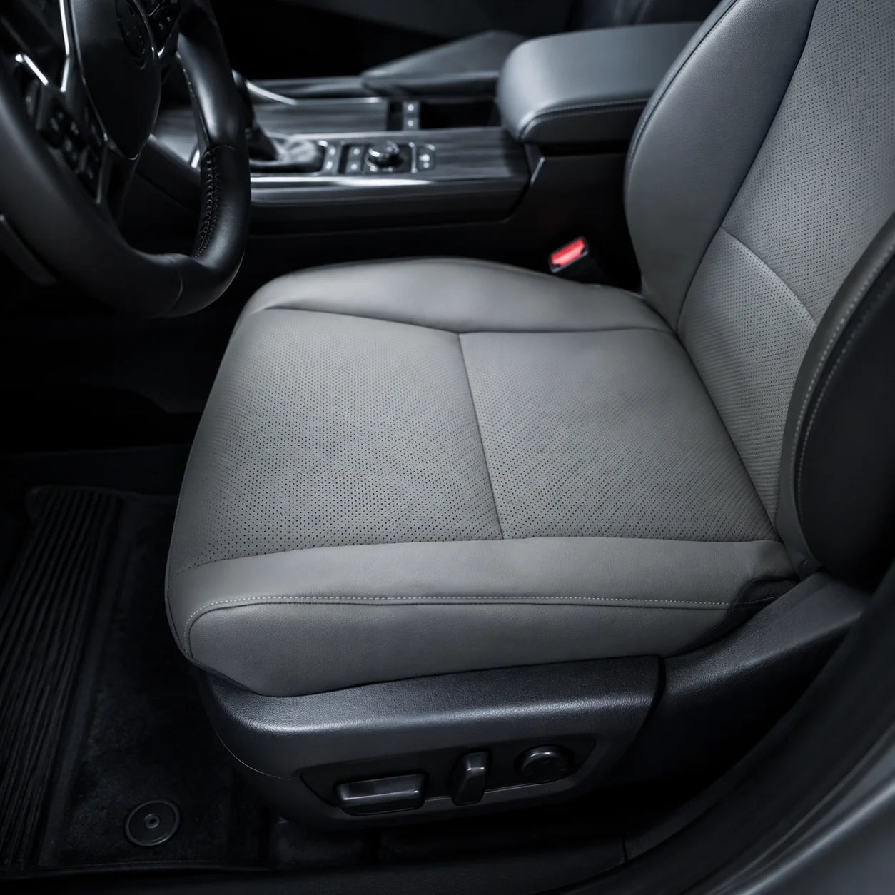 Driver Side Bottom Leather seat cover Gray For 2010-2015 Lexus RX350 RX450h
