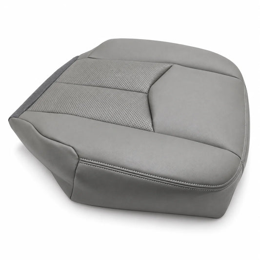 Driver Side Bottom PERF Leather Seat Cover Gray For 2003-2006 Cadillac Escalade