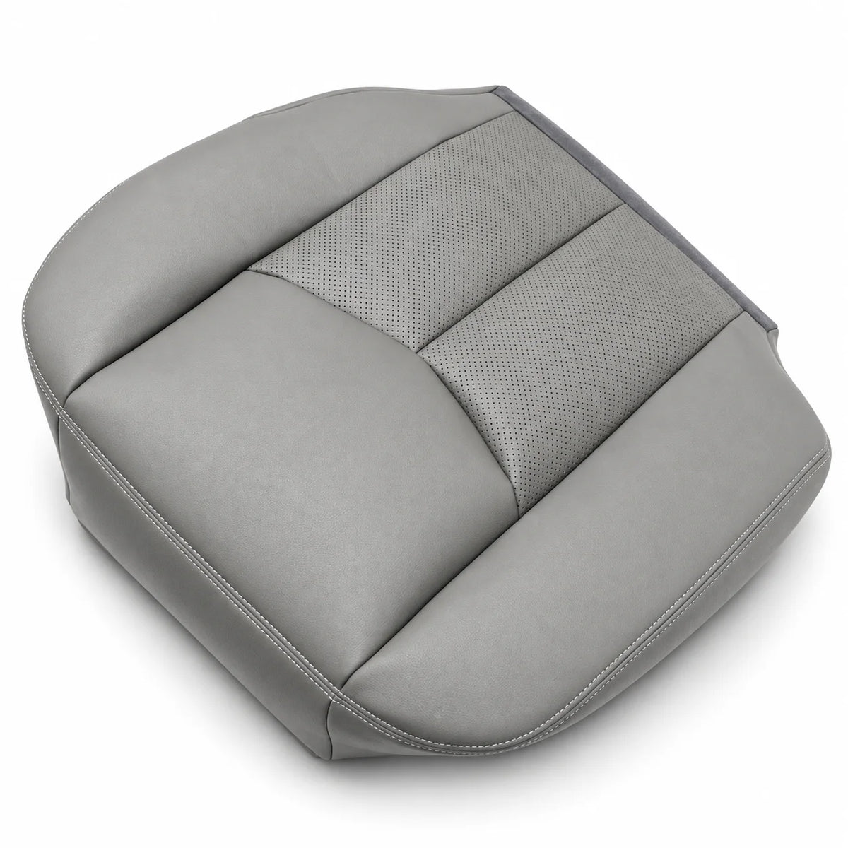 Driver Side Bottom PERF Leather Seat Cover Gray For 2003-2006 Cadillac Escalade