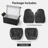 Driver & Passenger Bottom & Top Leather Seat Cover Dark Gray For 1998-2002 Dodge Ram