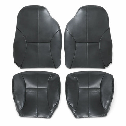Driver & Passenger Bottom & Top Leather Seat Cover Dark Gray For 1998-2002 Dodge Ram