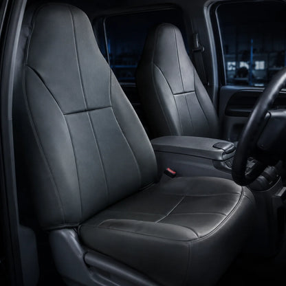 Driver & Passenger Bottom & Top Leather Seat Cover Dark Gray For 1998-2002 Dodge Ram