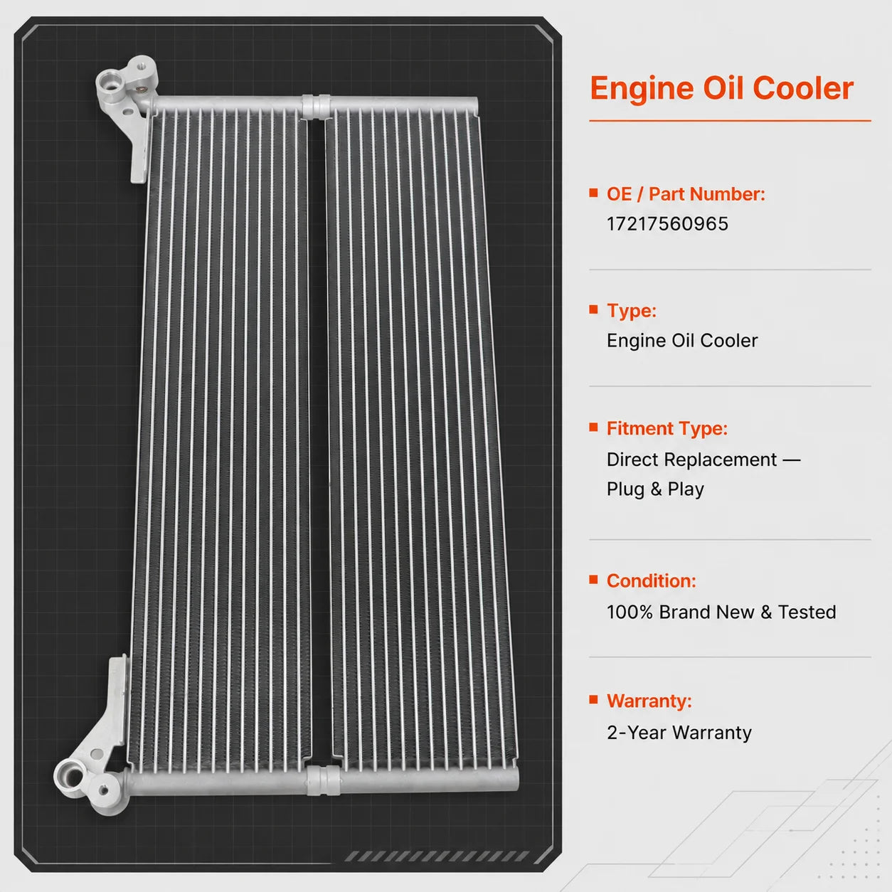 Engine Oil Cooler For 2008-2010 BMW E60 E61 535i xDrive 535xi 17217560965
