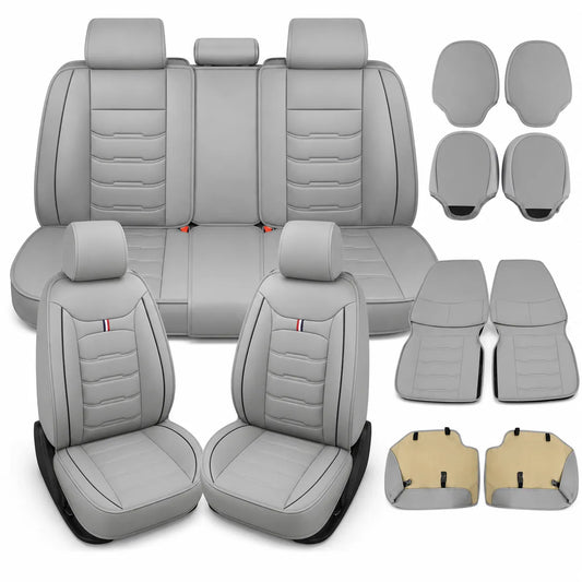 Faux Leather Car Seat Cover Front and Rear Full Set Cushion Pad for Mazda 3