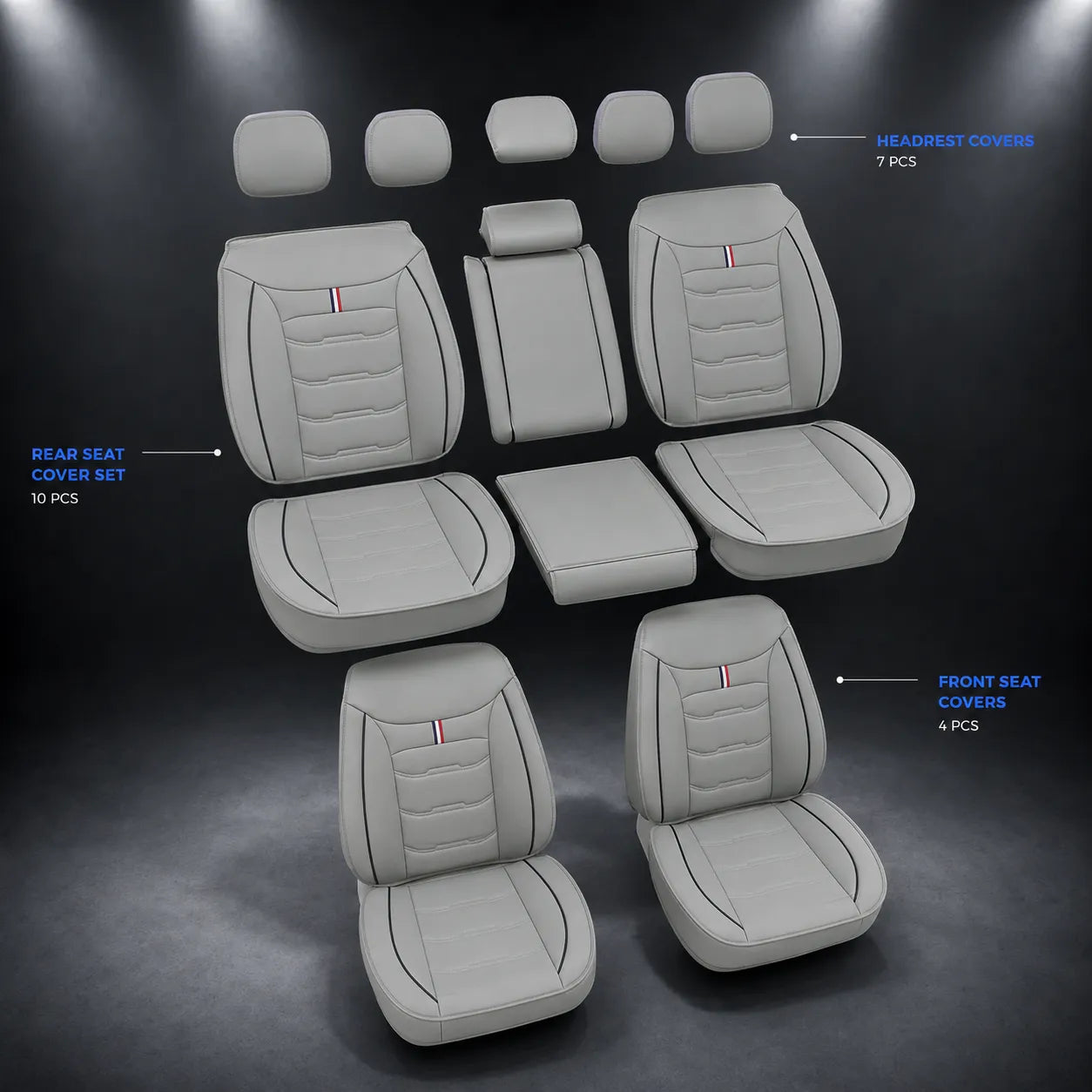 Faux Leather Car Seat Cover Front and Rear Full Set Cushion Pad for Mazda 3