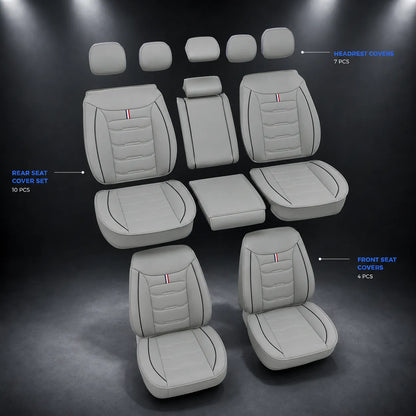 Faux Leather Car Seat Cover Front and Rear Full Set Cushion Pad for Mazda 3