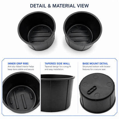 Fit for 03-14 Ford F150 2pc Rear Center Console Cup Holder Insert Liner