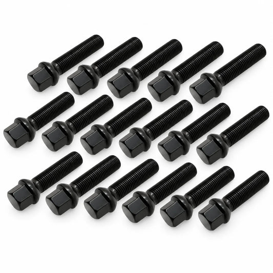 For 1994-2023 Mercedes-Benz Spacers 20 PCS M14X1.5 Black 65 mm Extended bolts